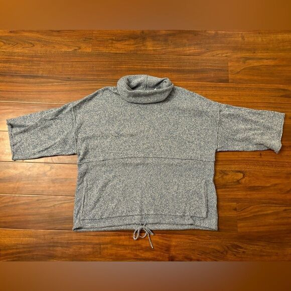 J. Jill Pure Jill Kimono light blue knit cashmere blend short sleeve turtleneck - Picture 1 of 5
